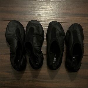 2 Pairs of Bloch Black Jazz Shoes (Sizes 4.5 & 5)
